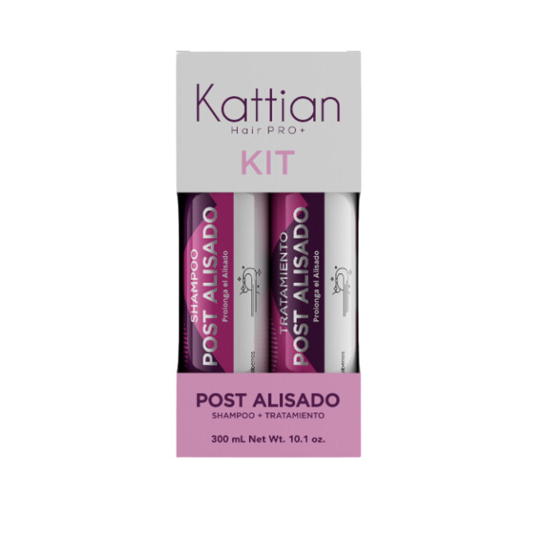 Kit Post Alisado para mantener el alisado y controlar el frizz, ideal para prolongar el efecto de la keratina y mantener el cabello suave.